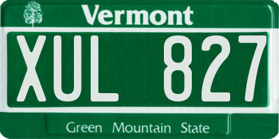 VT license plate XUL827