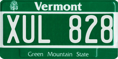VT license plate XUL828