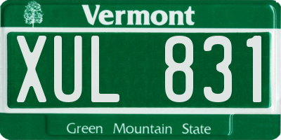 VT license plate XUL831