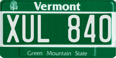 VT license plate XUL840