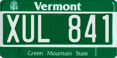 VT license plate XUL841