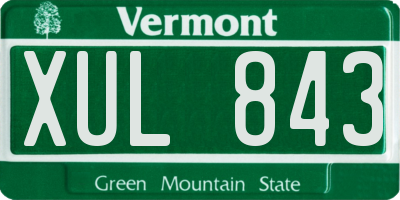 VT license plate XUL843