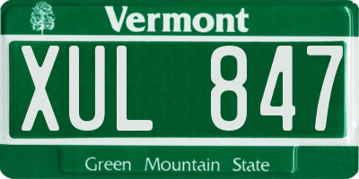 VT license plate XUL847