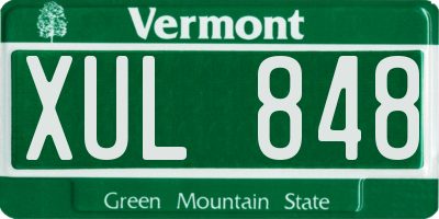 VT license plate XUL848