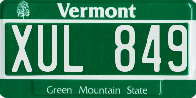 VT license plate XUL849