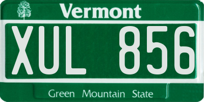 VT license plate XUL856