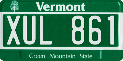 VT license plate XUL861
