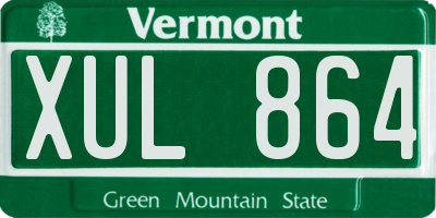 VT license plate XUL864