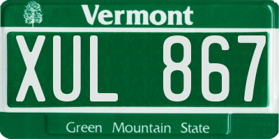 VT license plate XUL867