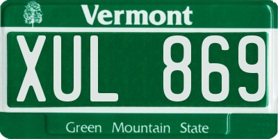 VT license plate XUL869