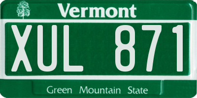 VT license plate XUL871