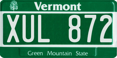 VT license plate XUL872