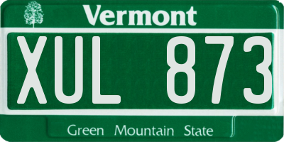 VT license plate XUL873