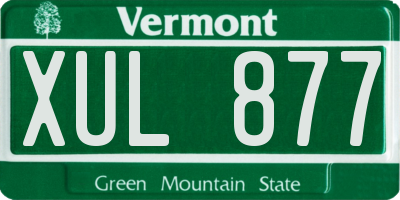 VT license plate XUL877