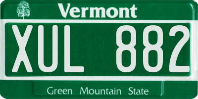 VT license plate XUL882