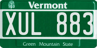 VT license plate XUL883