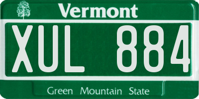 VT license plate XUL884