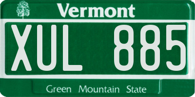 VT license plate XUL885