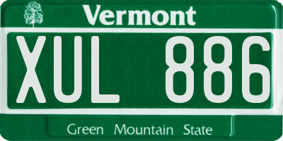 VT license plate XUL886