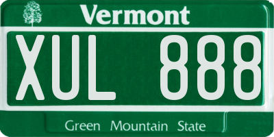 VT license plate XUL888
