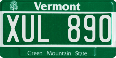 VT license plate XUL890