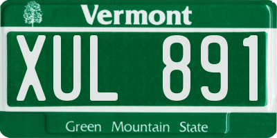 VT license plate XUL891