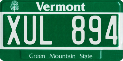 VT license plate XUL894