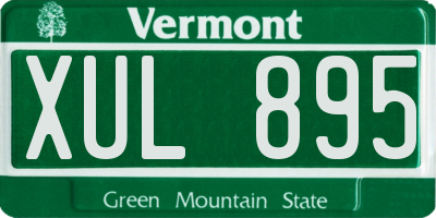 VT license plate XUL895