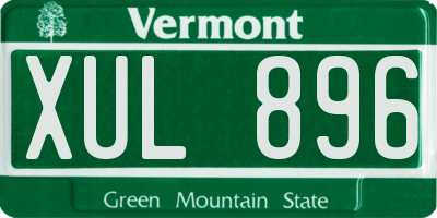 VT license plate XUL896