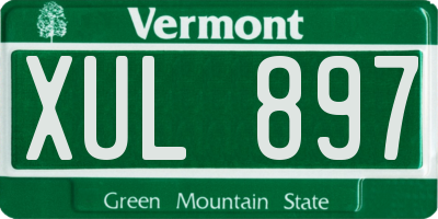 VT license plate XUL897