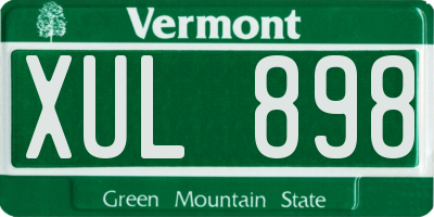 VT license plate XUL898