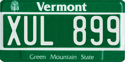 VT license plate XUL899