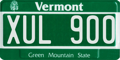VT license plate XUL900