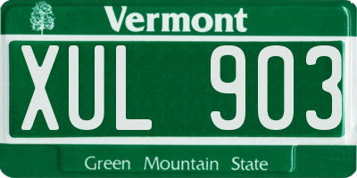 VT license plate XUL903