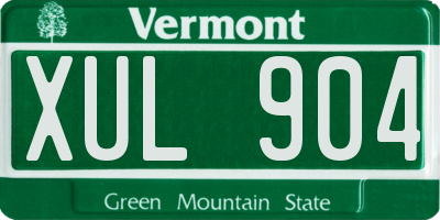 VT license plate XUL904