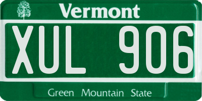 VT license plate XUL906