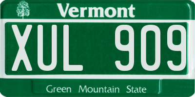 VT license plate XUL909
