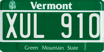 VT license plate XUL910