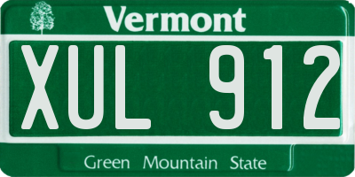 VT license plate XUL912