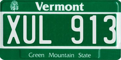 VT license plate XUL913