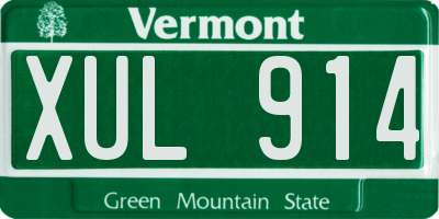 VT license plate XUL914