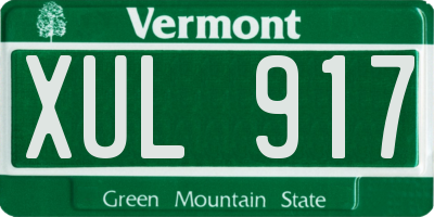 VT license plate XUL917