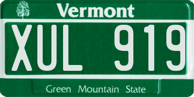 VT license plate XUL919