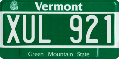 VT license plate XUL921