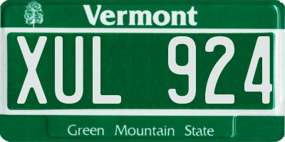 VT license plate XUL924