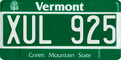 VT license plate XUL925