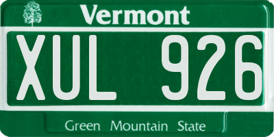 VT license plate XUL926