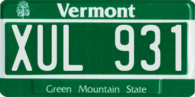 VT license plate XUL931