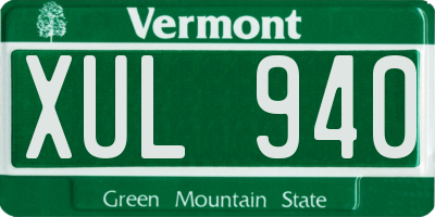 VT license plate XUL940