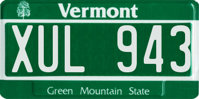 VT license plate XUL943